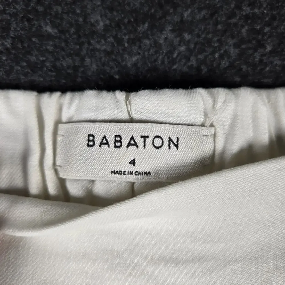 Babaton Aritzia Pants Size 4 Linen Blend Soft White Ankle Length Luxe Feel